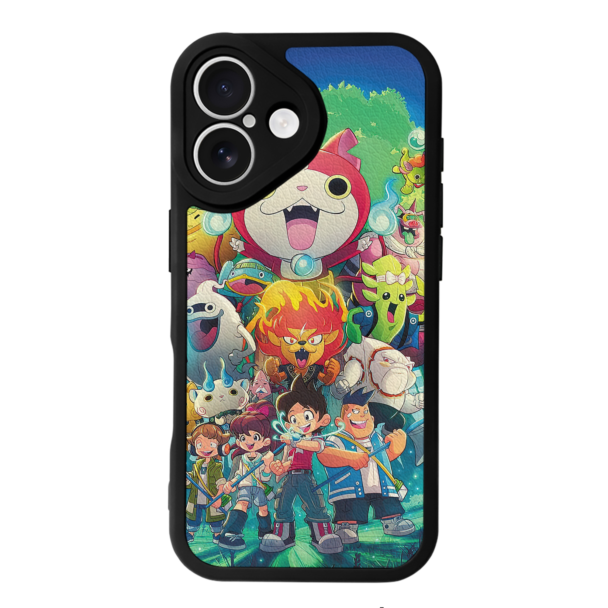 （画像用） 妖怪ウォッチ Yo-kai Watch 【iPhone 16シリーズ対応】シリコンスマホケース（レザー調） 材質：シリコン
